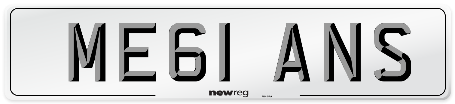 ME61 ANS Number Plate from New Reg